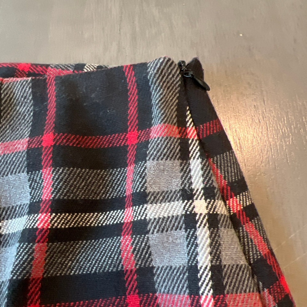 90s Vintage The Limited Red Tartan Plaid  Wool Blend Skirt Schoolgirl‎ Preppy 12 - Picture 3 of 5